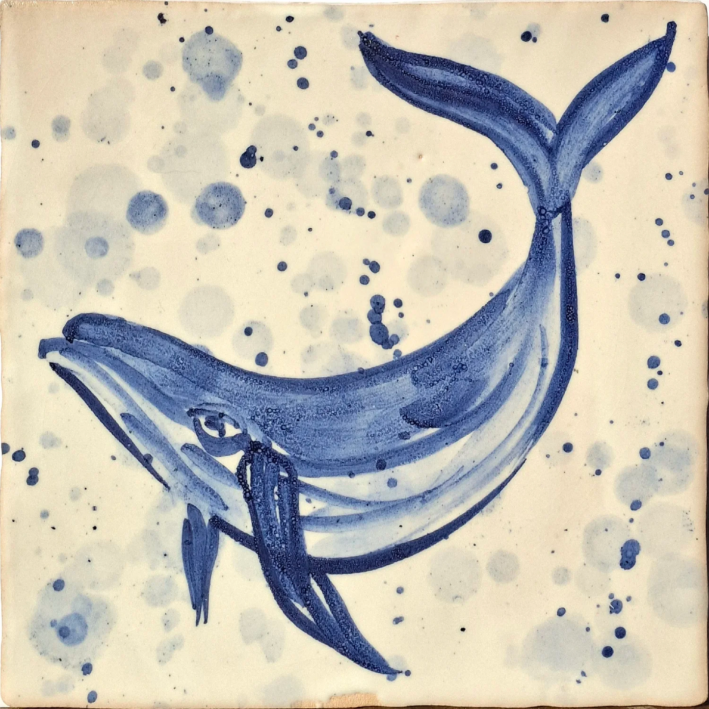 Blue whale with blue dots